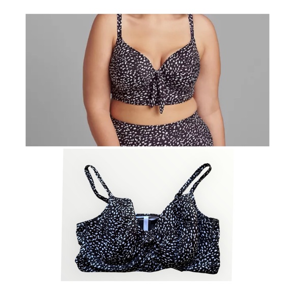 Lane Bryant Cacique Swim polka dot bikini top, size 46DDD - Picture 1 of 10